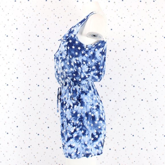 Star Print Tie Dye Romper Blue - Picture 5 of 13